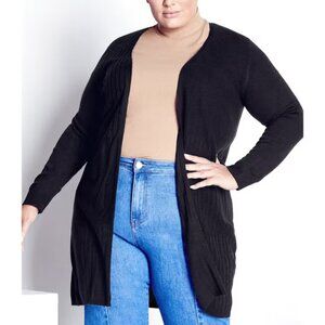 Avenue Meadow Mews Cardigan Black Long Sleeve Length Goth XL